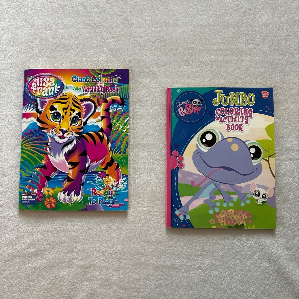 Lot of 2 Y2K Coloring books - 2011 Lisa Frank & 2010 LPS